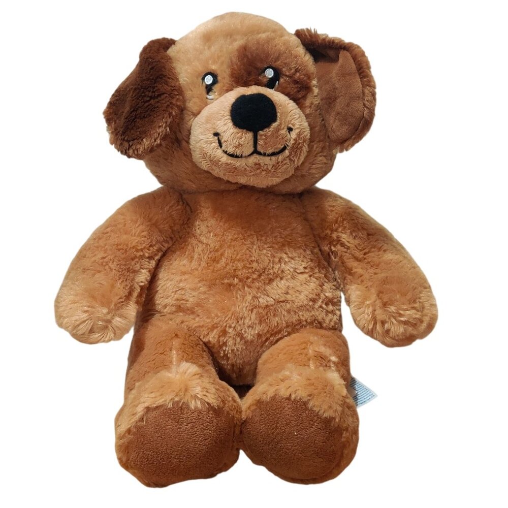 Build A Bear BAB Light Brown Puppy Dog Plush Stuffed Animal Smiley Face 16" Toy